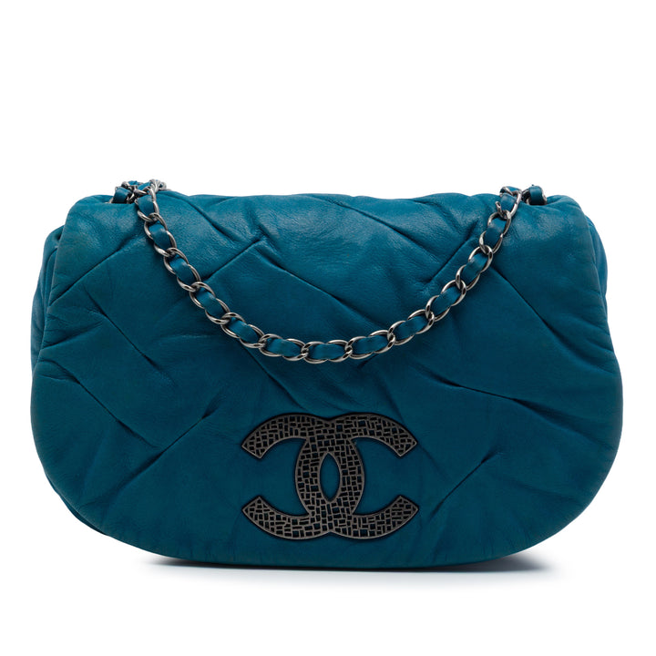 Chanel Iridescent Cuir de veau East Glint à rabat