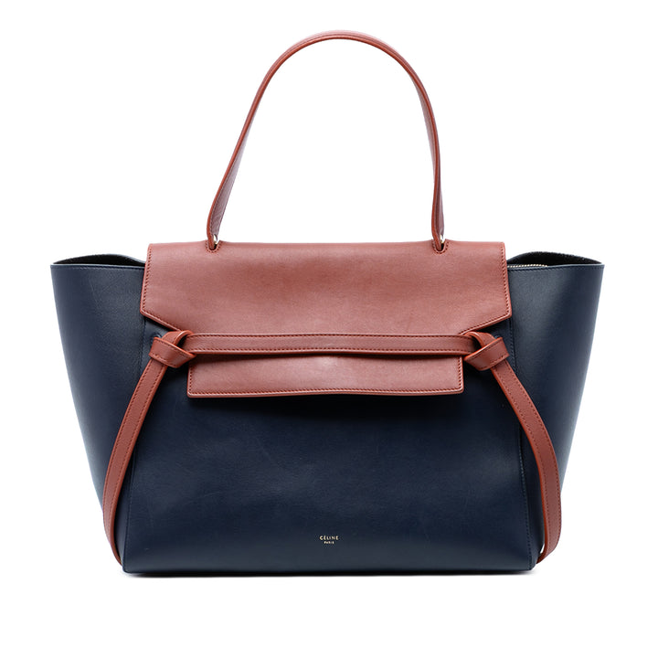 Celine Bicolore Sac ceinture Mini Cuir de veau lisse Bleu – vue principale – GABY PARIS