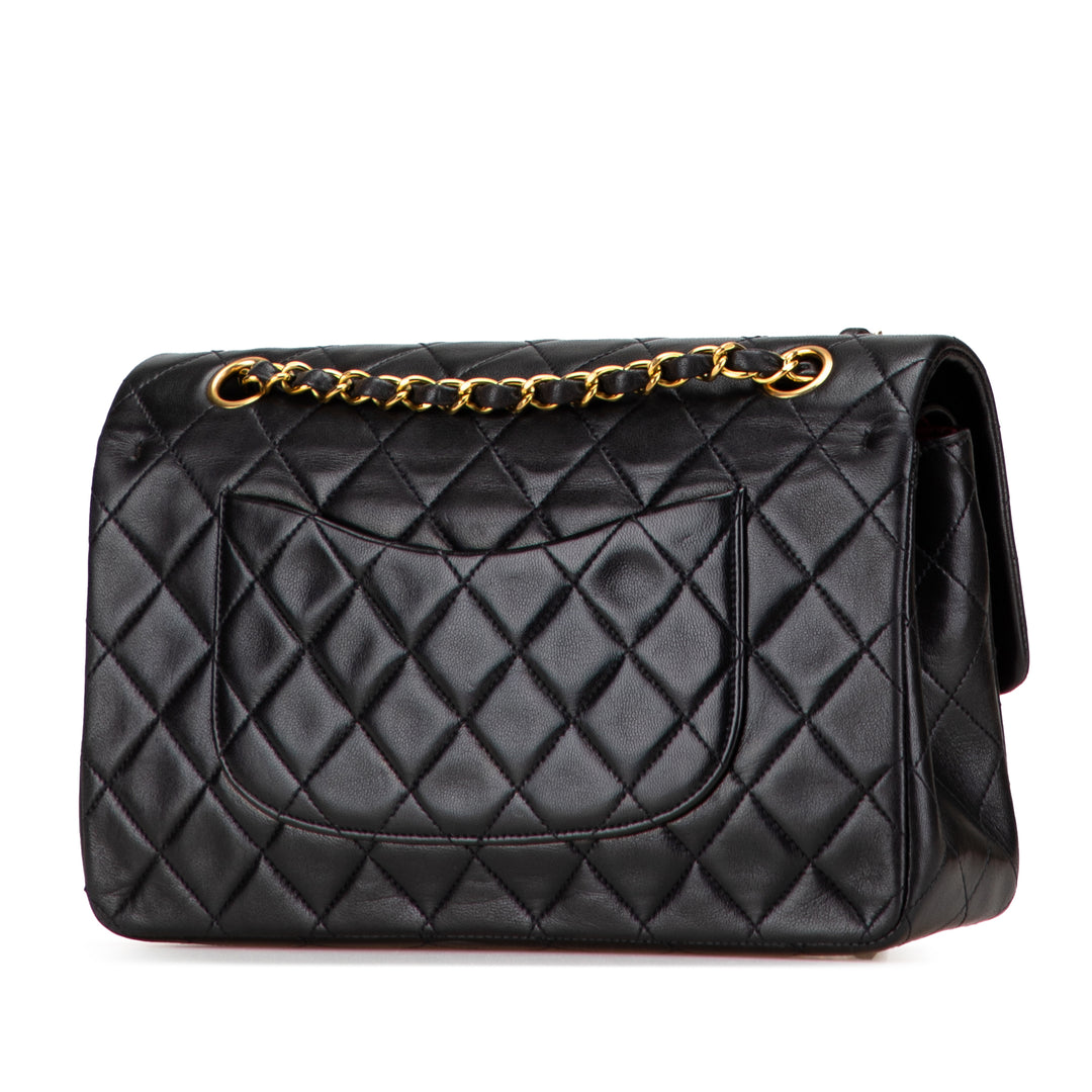 Chanel Medium Classic Cuir d’agneau Double rabat Noir