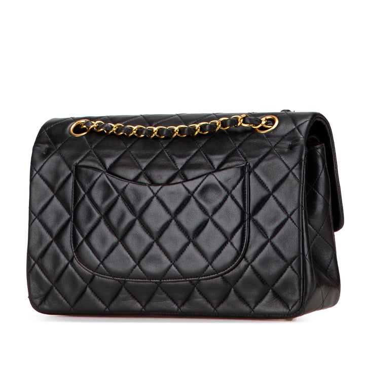 Chanel Medium Classic Cuir d’agneau Double rabat Noir