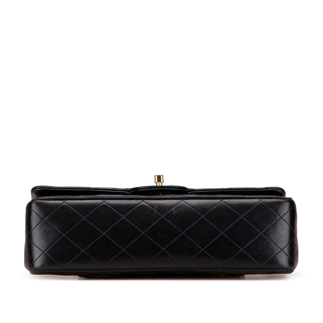Chanel Medium Classic Cuir d’agneau Double rabat Noir