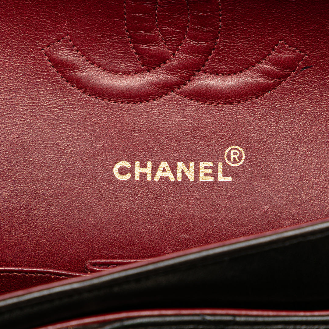 Chanel Medium Classic Cuir d’agneau Double rabat Noir