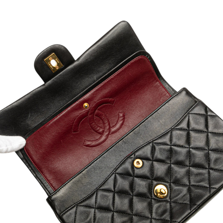 Chanel Medium Classic Cuir d’agneau Double rabat Noir