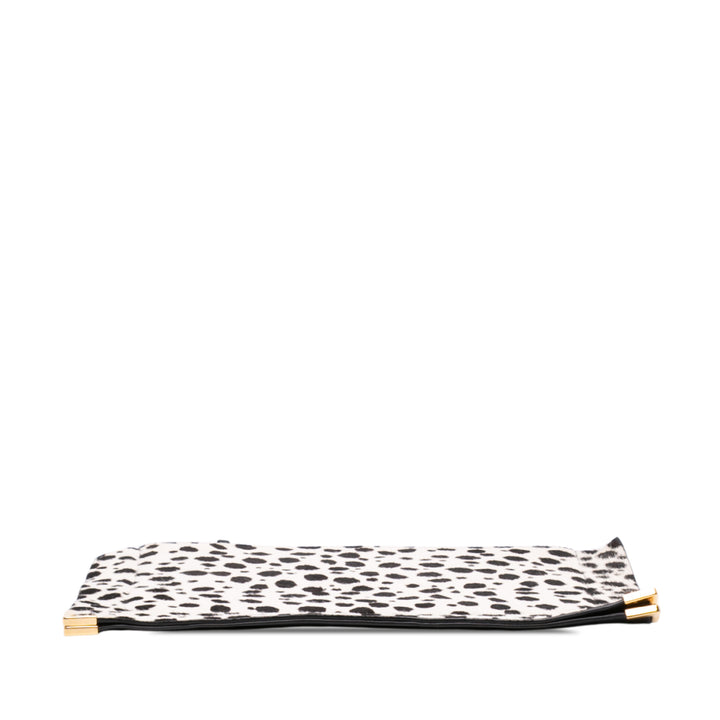 Chloé Ponyhair Dalmatian Imprimé Pochette Matière naturelle Noir – vue 3 – GABY PARIS