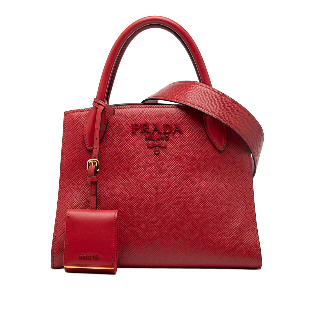 Prada Small Saffiano Cuir Monochrome anse supérieure Cabas