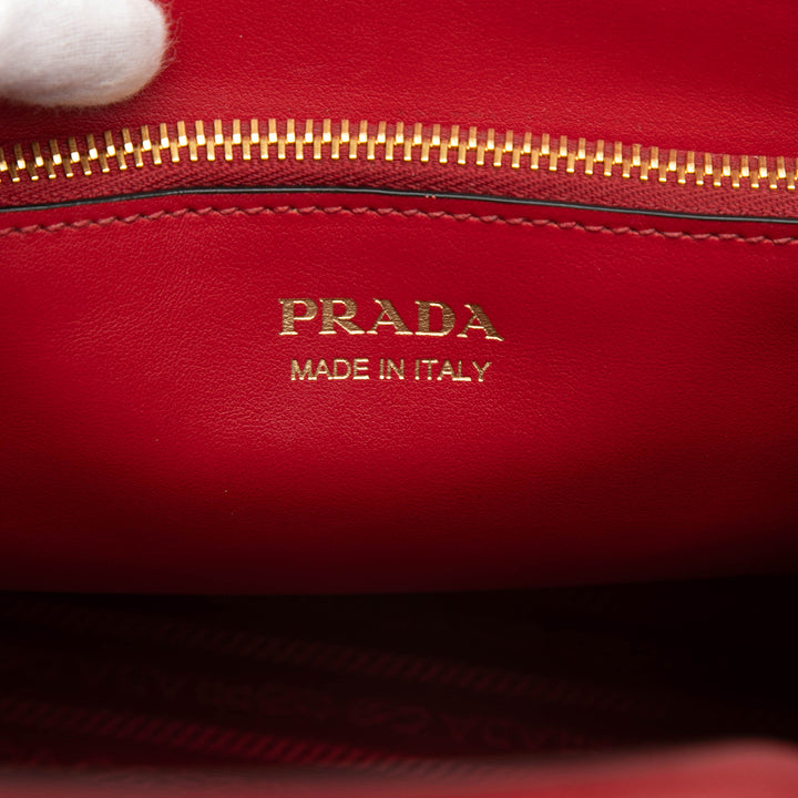 Prada Small Saffiano Cuir Monochrome anse supérieure Cabas