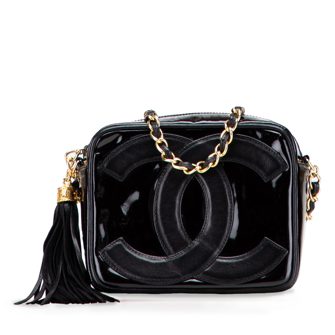 CC Patent Tassel Camera Bag Black - Gaby Paris