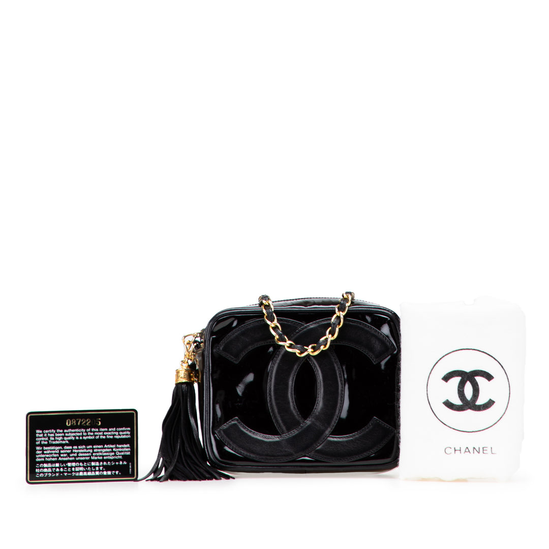 CC Patent Tassel Camera Bag Black - Gaby Paris