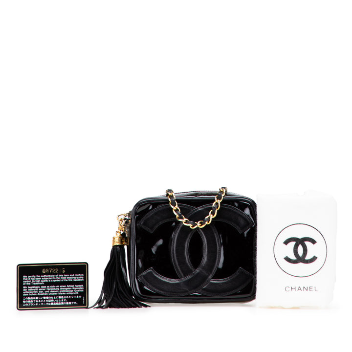 CC Patent Tassel Camera Bag Black - Gaby Paris