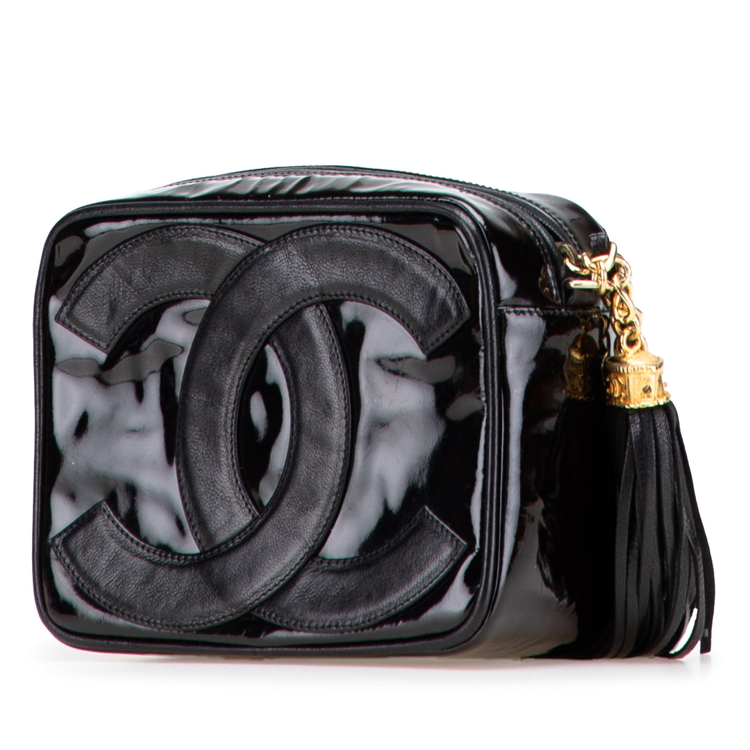 CC Patent Tassel Camera Bag Black - Gaby Paris