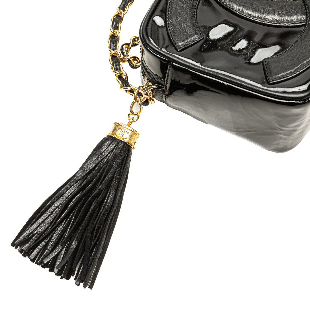 CC Patent Tassel Camera Bag Black - Gaby Paris