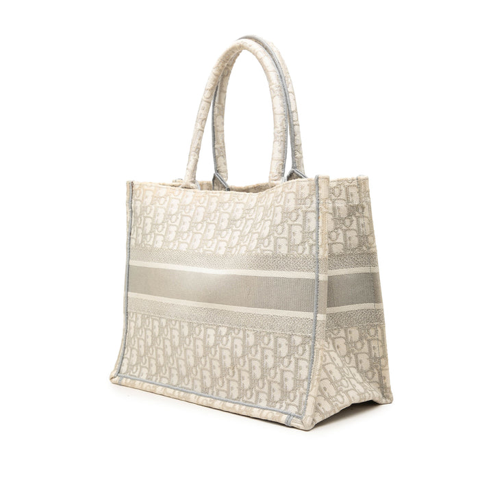 Dior Book Tote brodé Moyen Oblique Gris – vue 2 – GABY PARIS