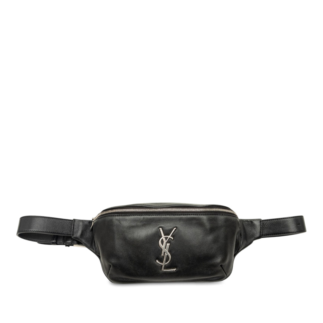 Sac ceinture Cuir de veau lisse Noir