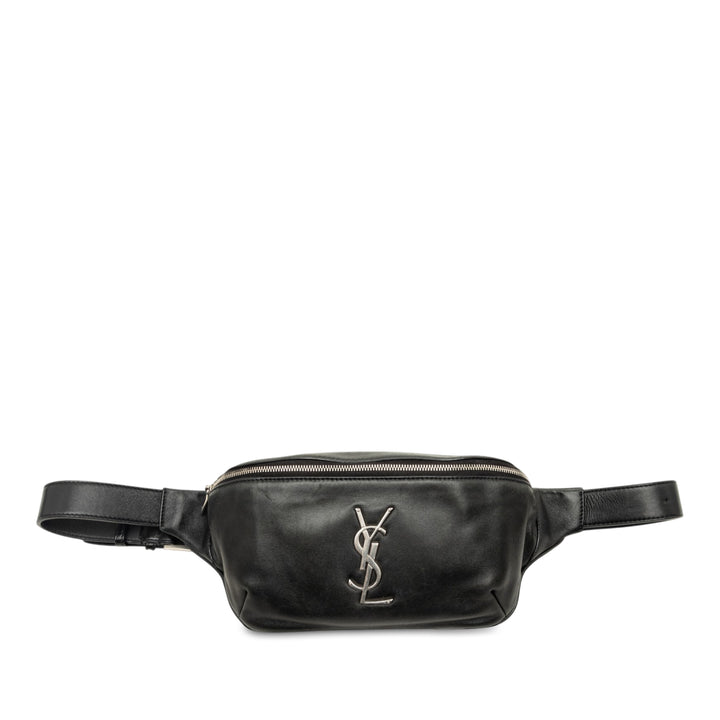 Sac ceinture Cuir de veau lisse Noir