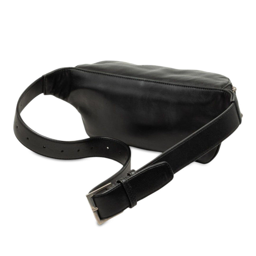 Sac ceinture Cuir de veau lisse Noir