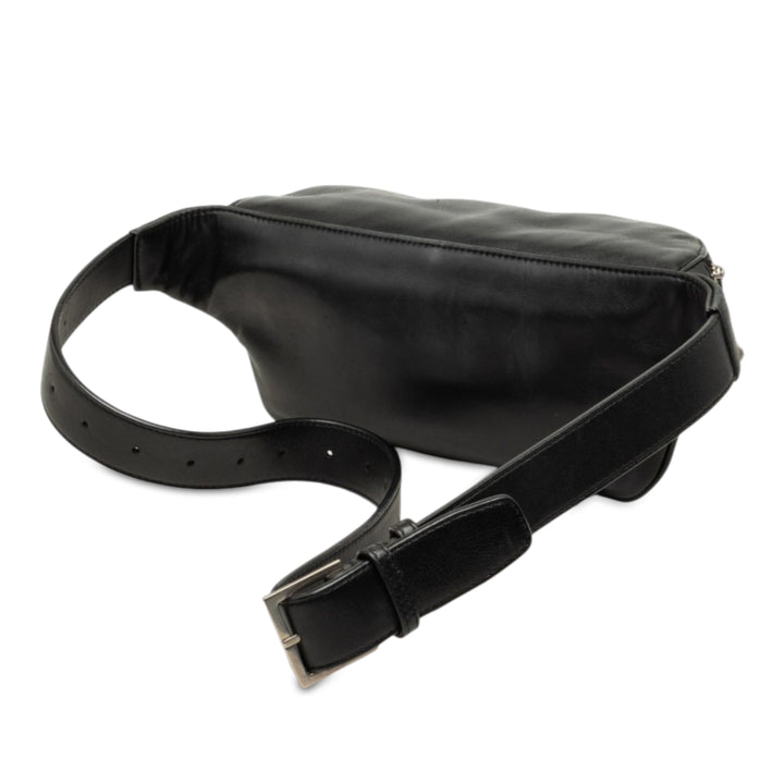 Sac ceinture Cuir de veau lisse Noir