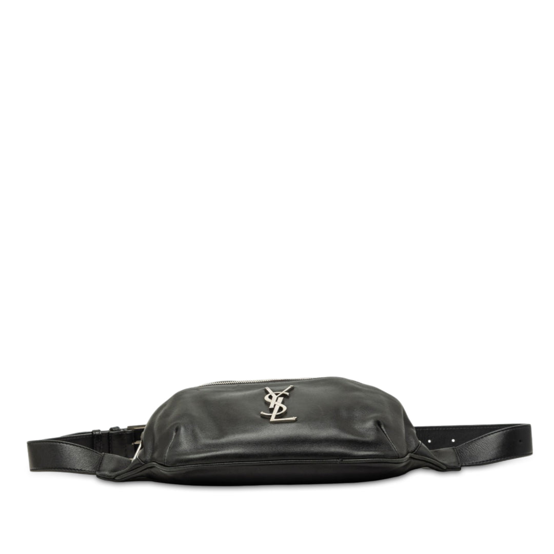 Sac ceinture Cuir de veau lisse Noir