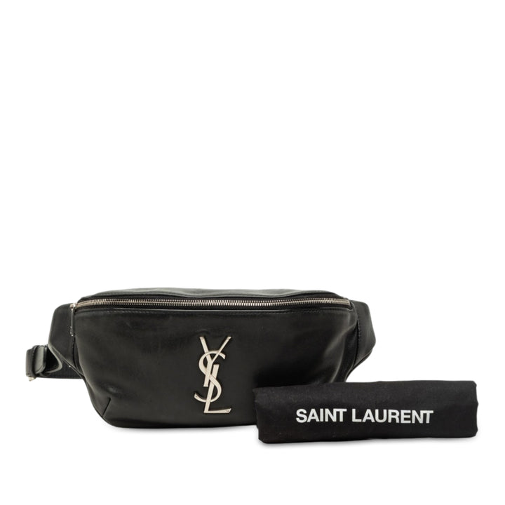 Sac ceinture Cuir de veau lisse Noir