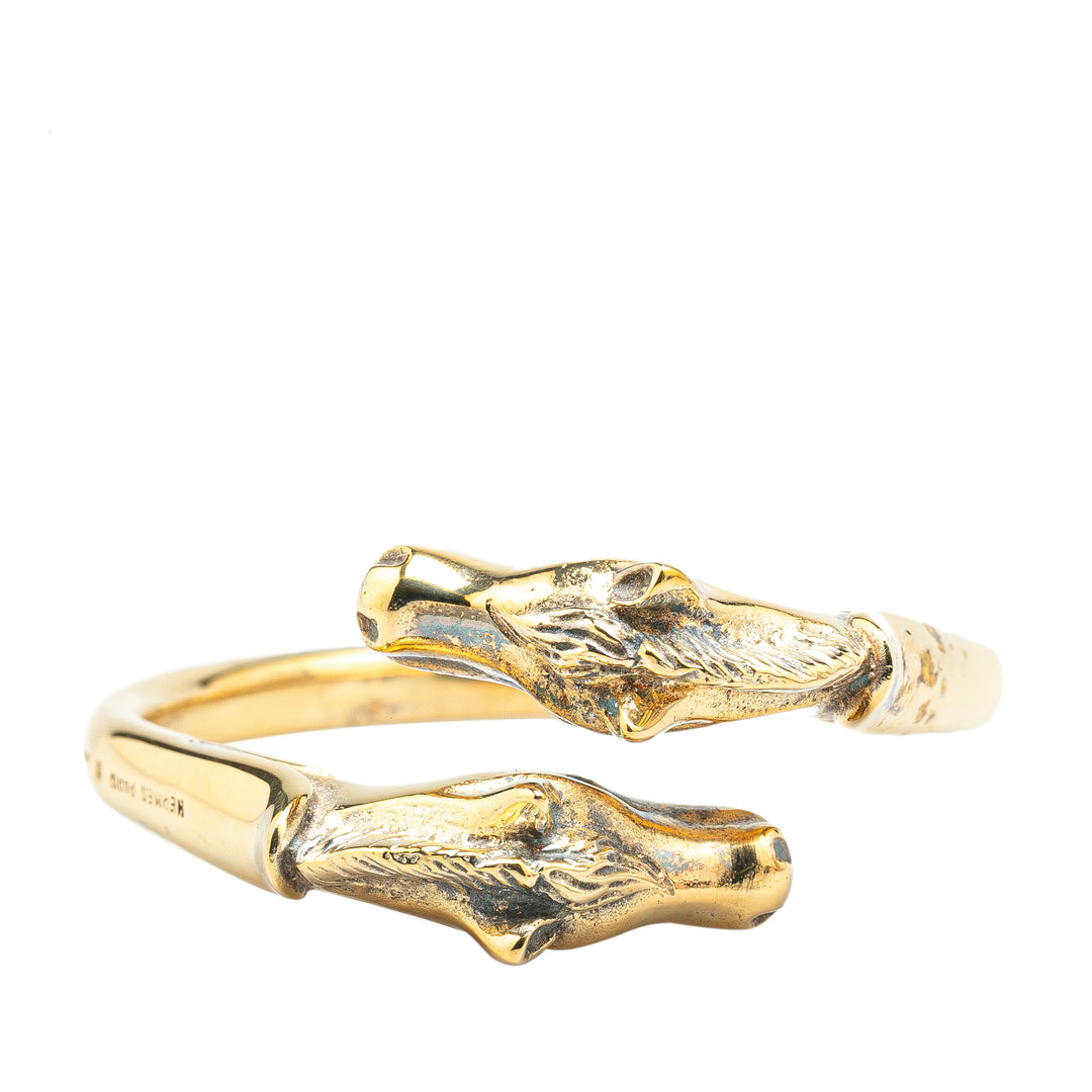 Gold Plated Cheval Double Horse Bangle Gold - Gaby Paris