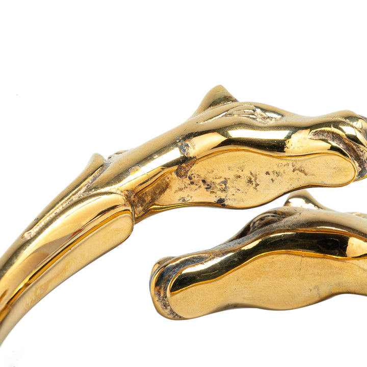 Gold Plated Cheval Double Horse Bangle Gold - Gaby Paris