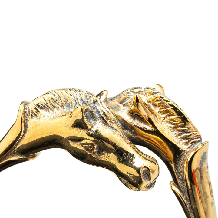 Gold Plated Cheval Double Horse Bangle Gold - Gaby Paris