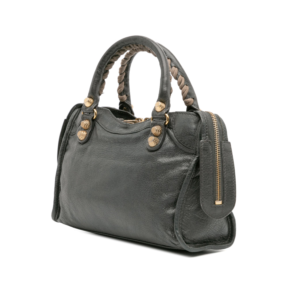 Mini Giant 12 Lambskin Classic City Satchel Gray - Gaby Paris
