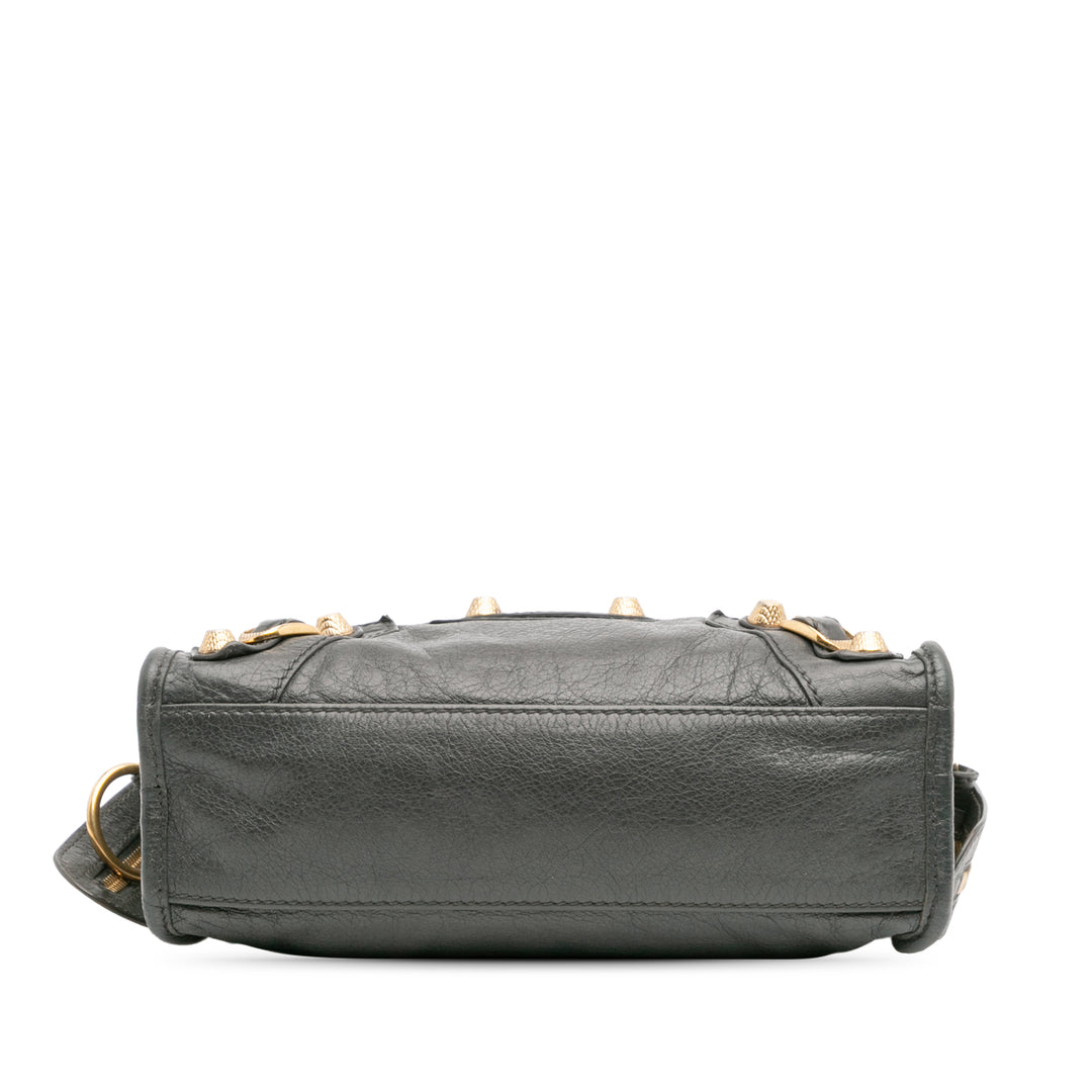 Mini Giant 12 Lambskin Classic City Satchel Gray - Gaby Paris