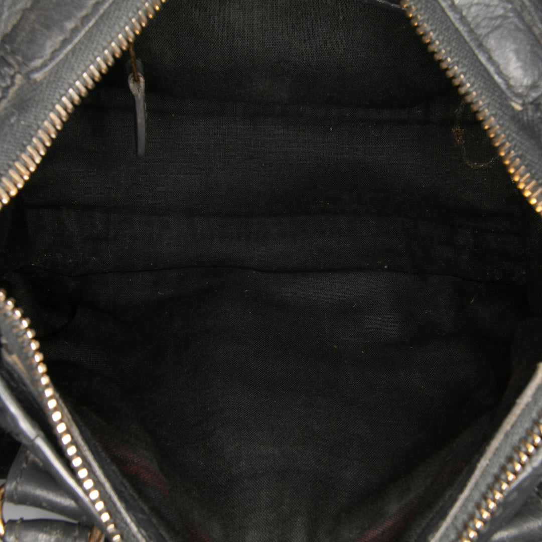 Mini Giant 12 Lambskin Classic City Satchel Gray - Gaby Paris