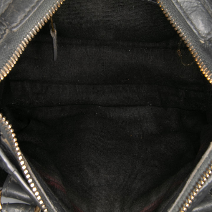 Mini Giant 12 Lambskin Classic City Satchel Gray - Gaby Paris