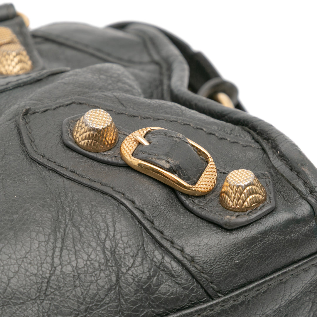 Mini Giant 12 Lambskin Classic City Satchel Gray - Gaby Paris