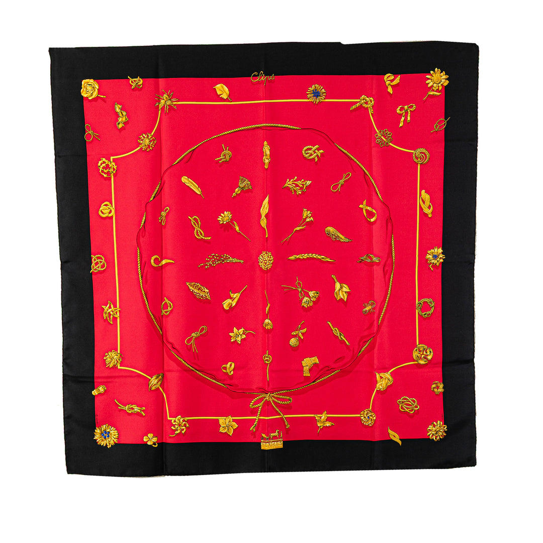 Hermès Clips Soie Foulard Rouge – GABY PARIS Authentique
