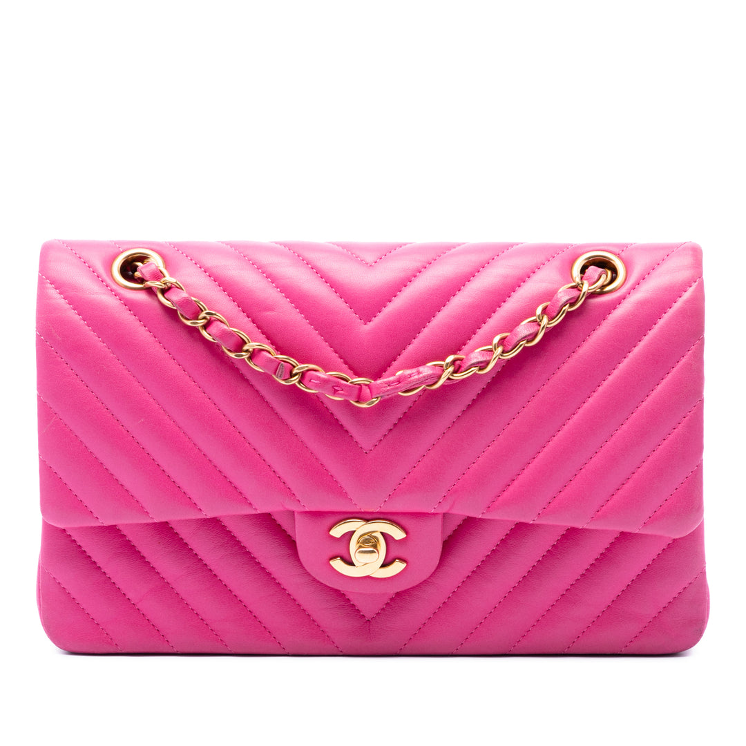 Chanel Medium Classic Chevron Cuir d’agneau Double rabat