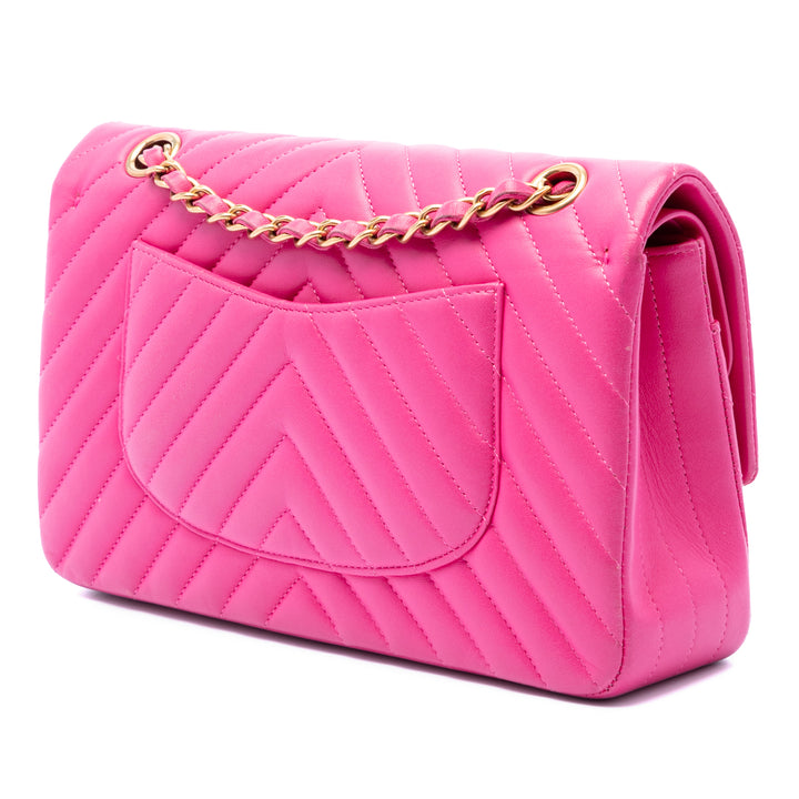 Chanel Medium Classic Chevron Cuir d’agneau Double rabat