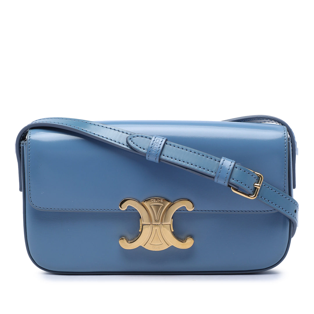 Celine brillant Triomphe Claude Sac Cuir de veau Bleu – vue principale – GABY PARIS