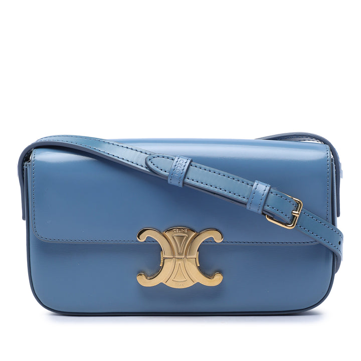 Celine brillant Triomphe Claude Sac Cuir de veau Bleu – vue principale – GABY PARIS