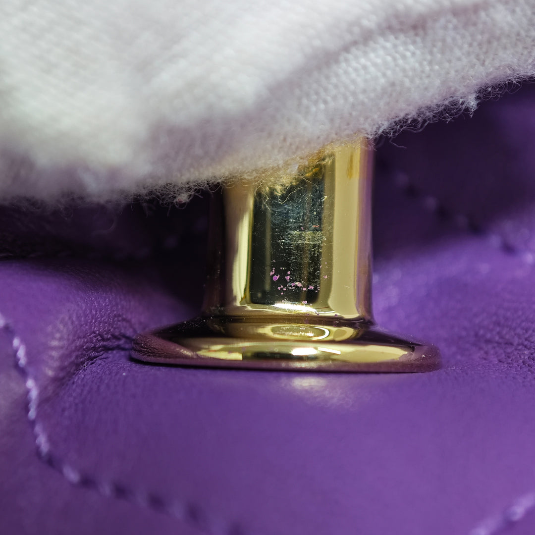 Chanel Triple Chaîne Rabat intégral Mini Cuir d'agneau