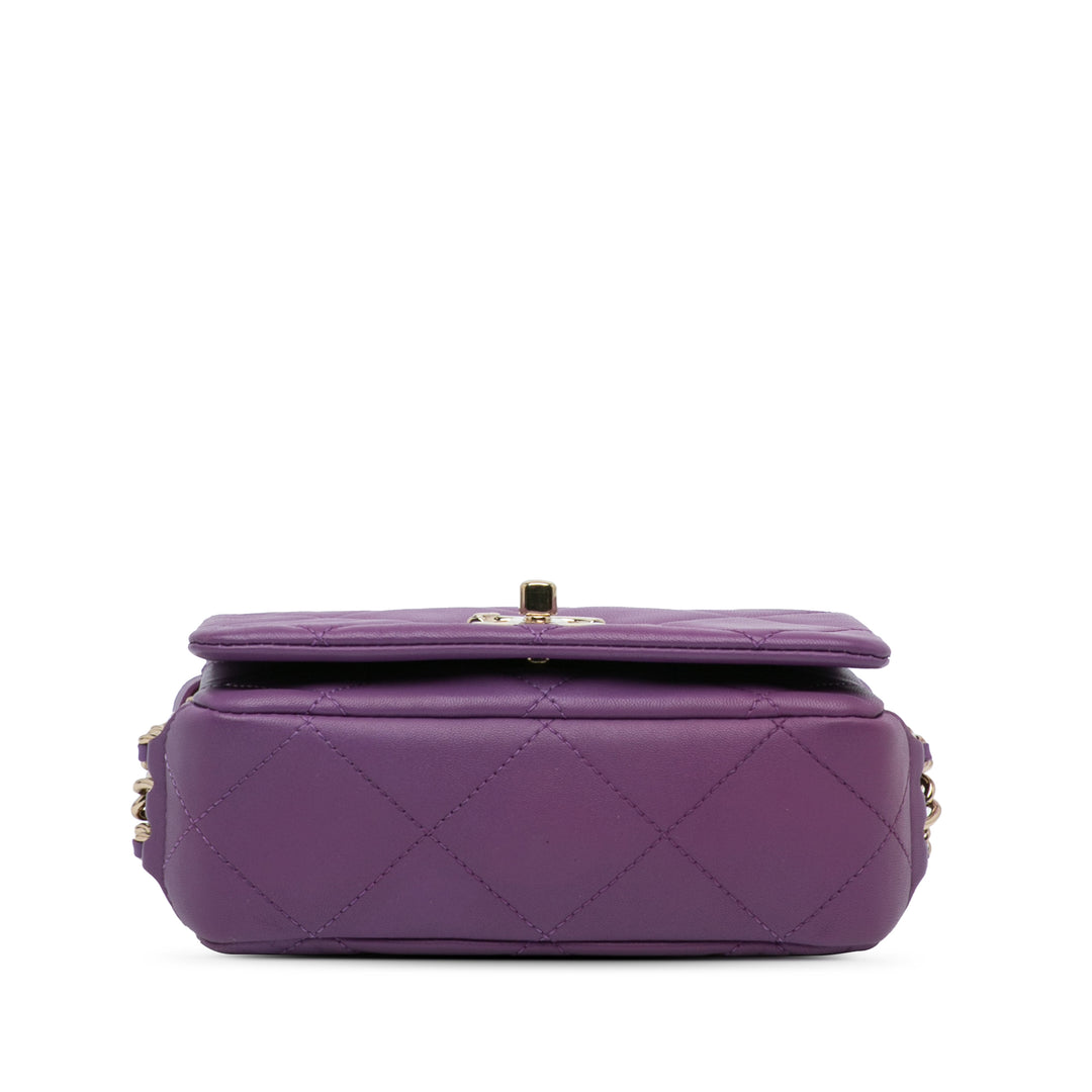 Chanel Triple Chaîne Rabat intégral Mini Cuir d'agneau