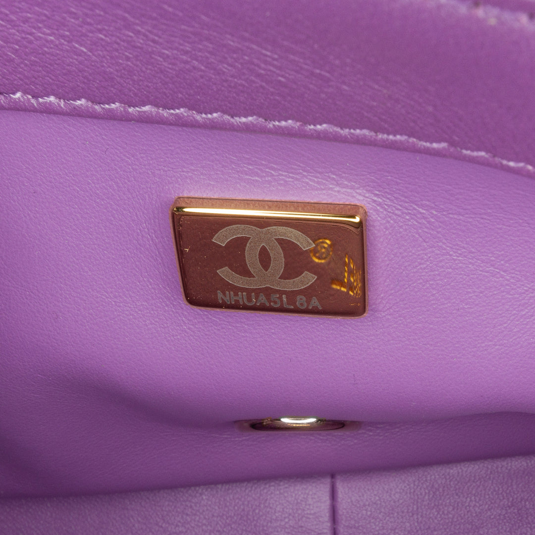 Chanel Triple Chaîne Rabat intégral Mini Cuir d'agneau