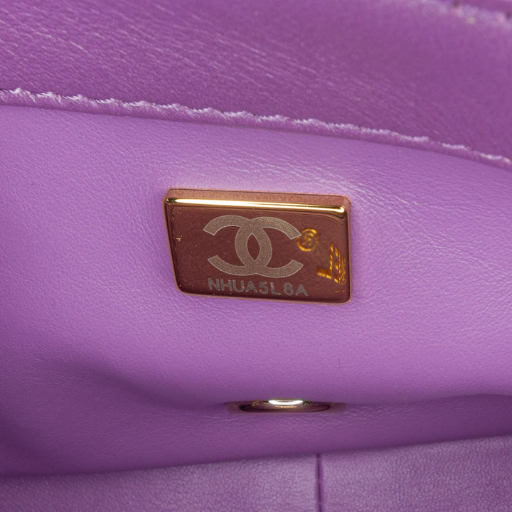 Chanel Triple Chaîne Rabat intégral Mini Cuir d'agneau
