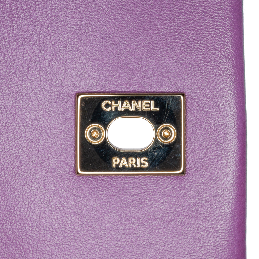 Chanel Triple Chaîne Rabat intégral Mini Cuir d'agneau