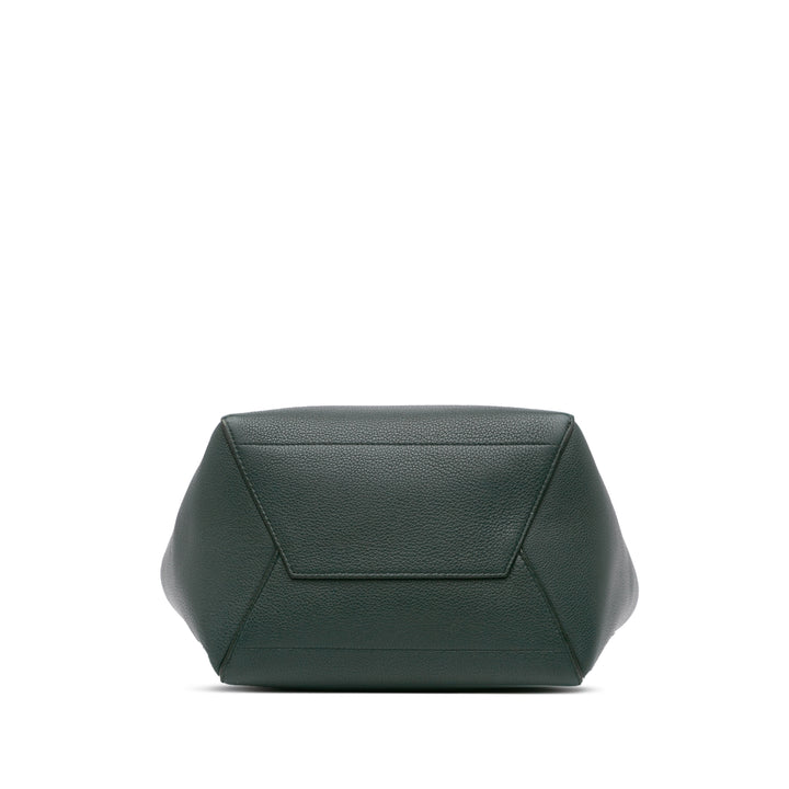 Medium Leather Seau Sangle Bucket Green - Gaby Paris