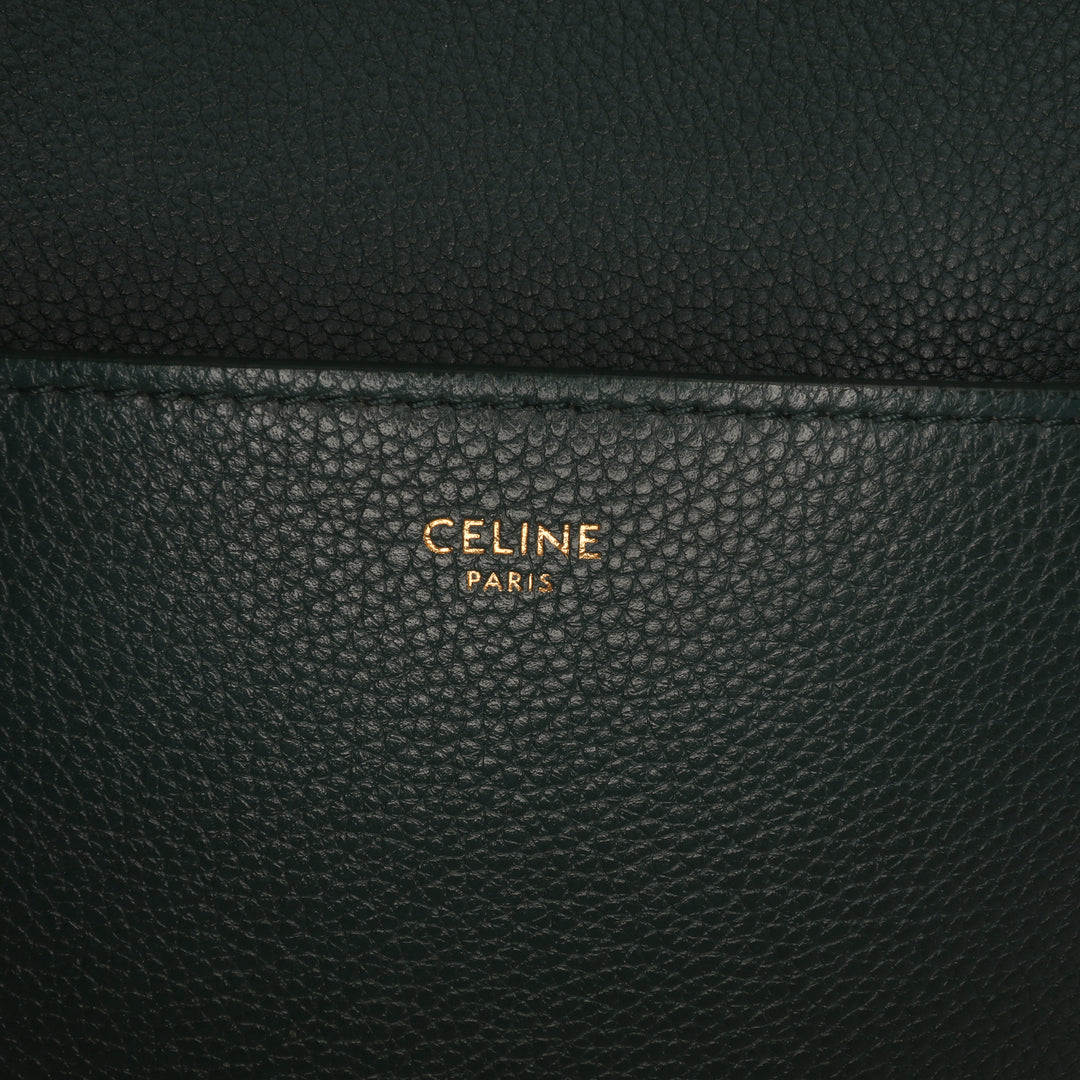 Medium Leather Seau Sangle Bucket Green - Gaby Paris