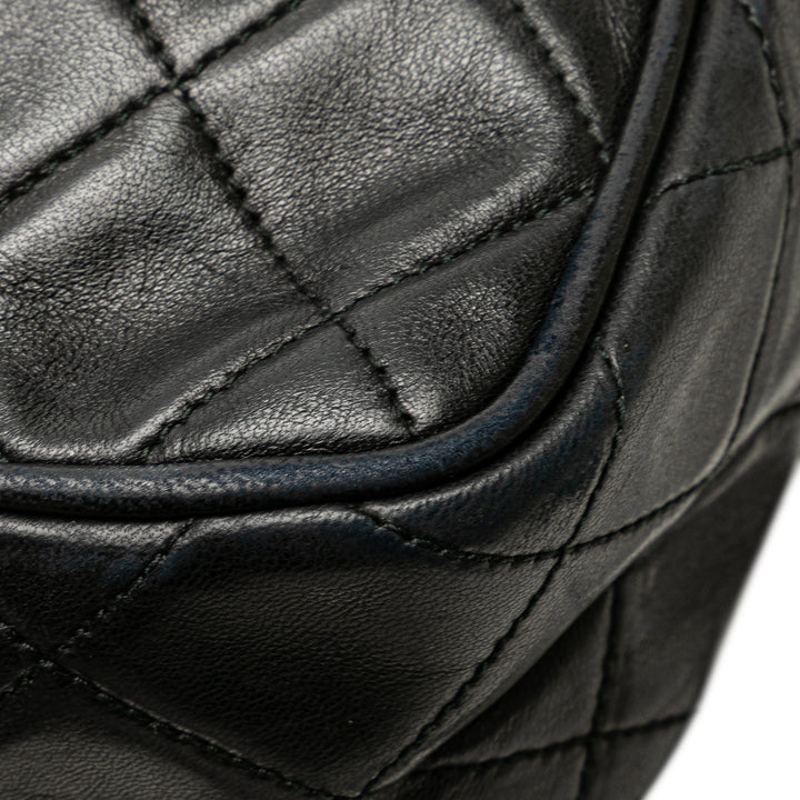 Mini CC Diamond Quilted Lambskin Tassel Camera Bag Black - Gaby Paris