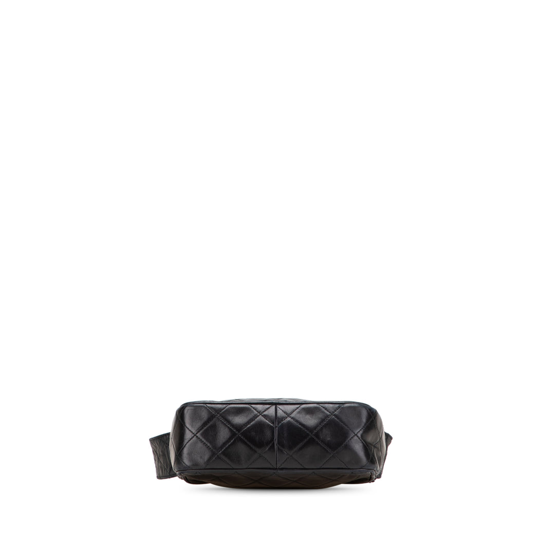 Mini CC Diamond Quilted Lambskin Tassel Camera Bag Black - Gaby Paris