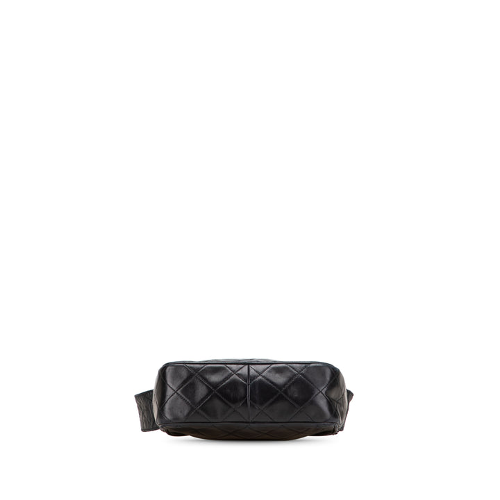 Mini CC Diamond Quilted Lambskin Tassel Camera Bag Black - Gaby Paris