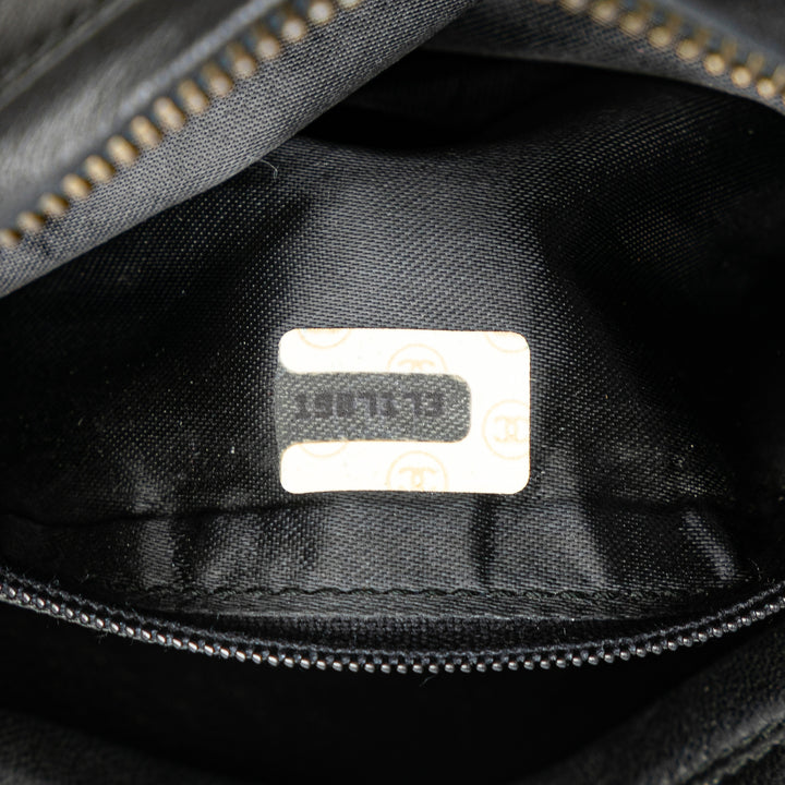 Mini CC Diamond Quilted Lambskin Tassel Camera Bag Black - Gaby Paris