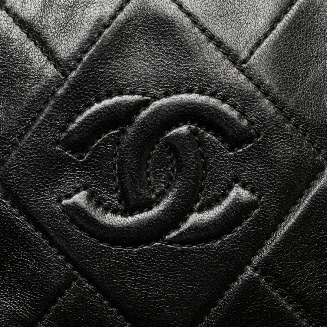 Mini CC Diamond Quilted Lambskin Tassel Camera Bag Black - Gaby Paris