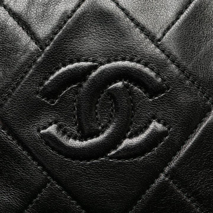 Mini CC Diamond Quilted Lambskin Tassel Camera Bag Black - Gaby Paris