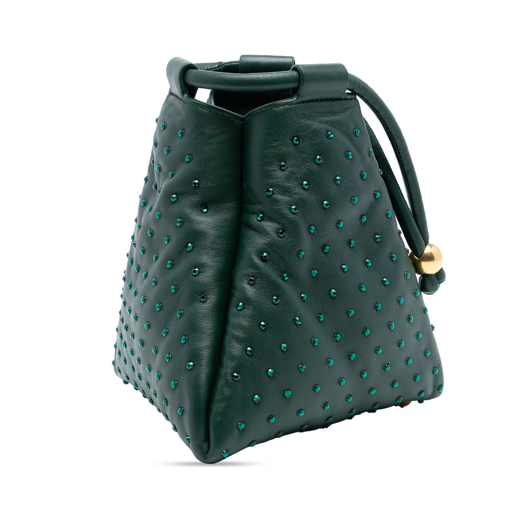 Bottega Veneta Mini Cuir d’agneau Cristal Embellished Triangle Sac à main