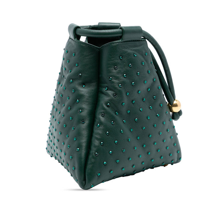 Bottega Veneta Mini Cuir d’agneau Cristal Embellished Triangle Sac à main